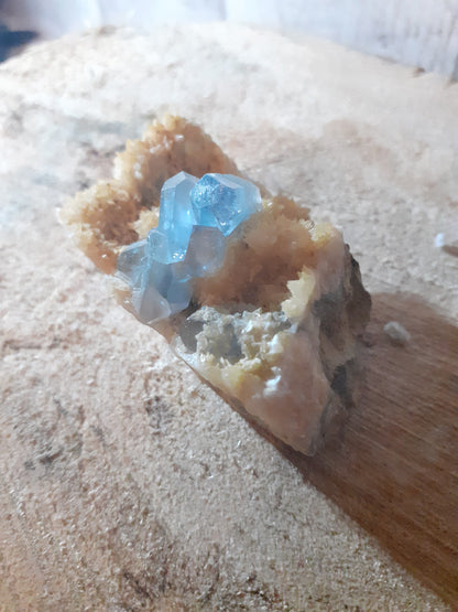 Specimen of Blue Celestine Crystal with Calcite Mineral, 257.95 ct - Natural Gems Belgium