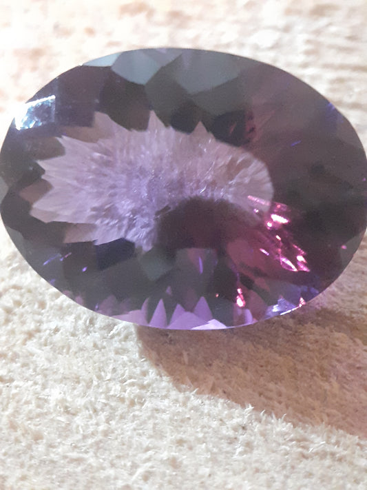 Excellent cut Amethyst deep purple 15.95 ct oval Unheated - Natural Gems Belgium