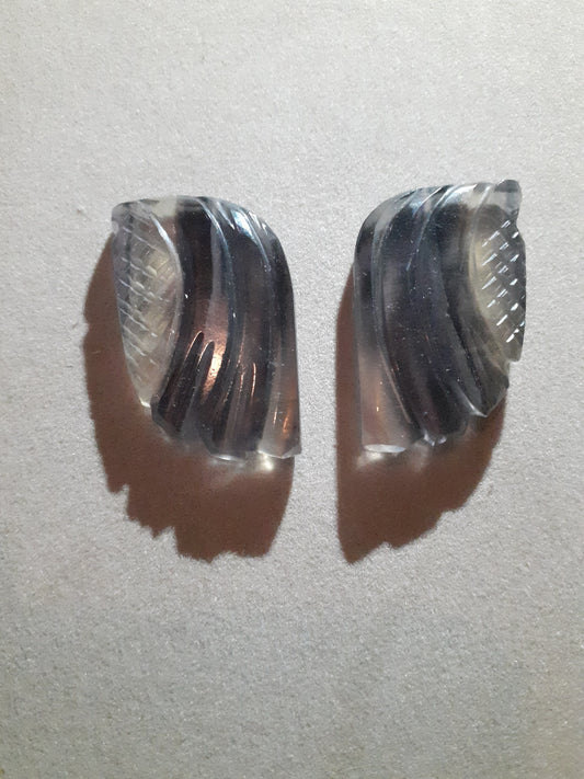 Handcarved Fluorite : pair of wings - natural fluorite 97,05 ct - Natural Gems Belgium