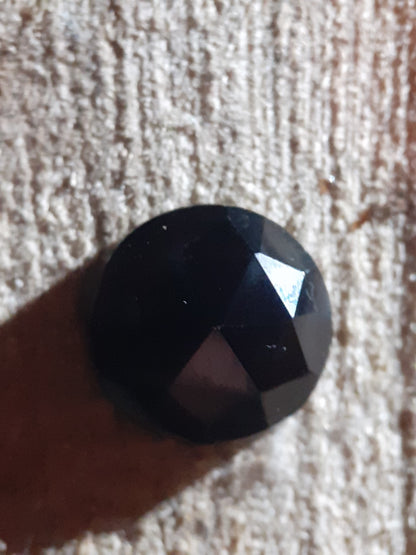 Natural Black Spinel, round rose cut , 5.35 ct, Afrika , untreated - Natural Gems Belgium