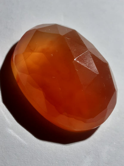 Orange Carnelian,rose cut, 14.55 ct, high quality cutting - Natural Gems Belgium