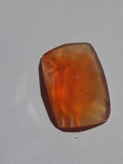 beautiful yellowish reddish orange Carnelian,rose cut, cushion, 3.25 ct - Natural Gems Belgium