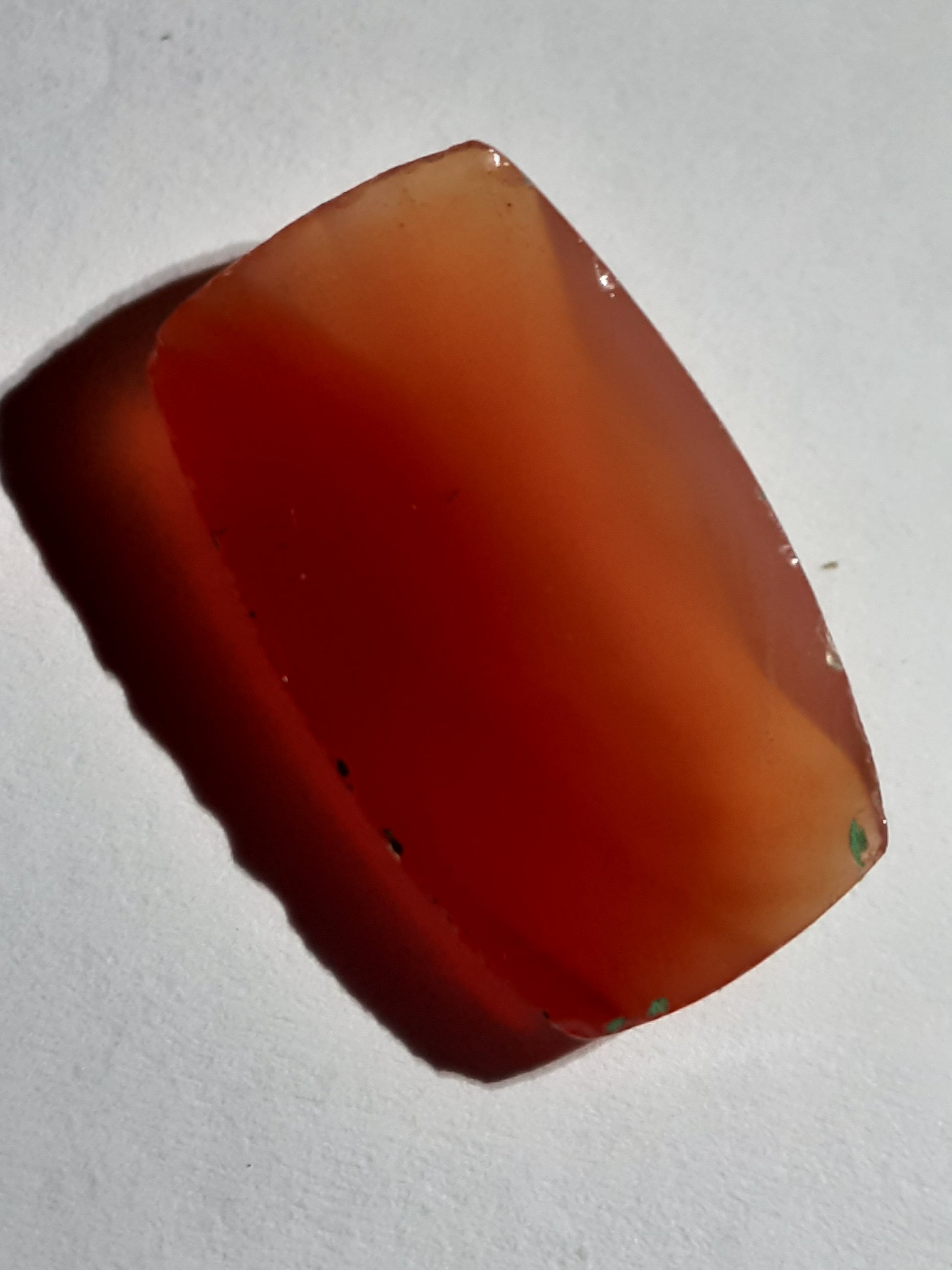 reddish orange Carnelian,rose cut, long cushion, 4.75 ct - Natural Gems Belgium