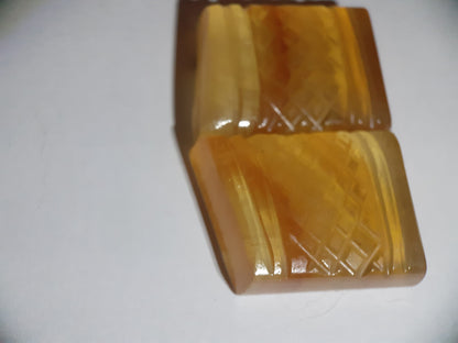 Handcarved Fluorite :pair of book covers yellow orange - natural fluorite 76.70 ct - Natural Gems Belgium