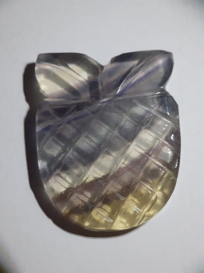 Handcarved Fluorite :pair of multicolored pineapples - natural fluorite 75.65 ct - Natural Gems Belgium