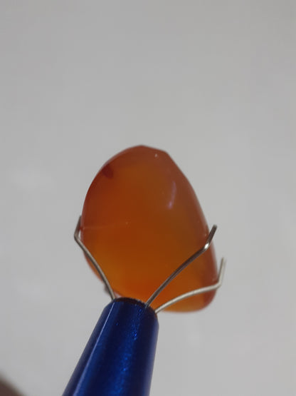 reddish orange natural Carnelian,rose cut, free form, 12.35 ct - Natural Gems Belgium