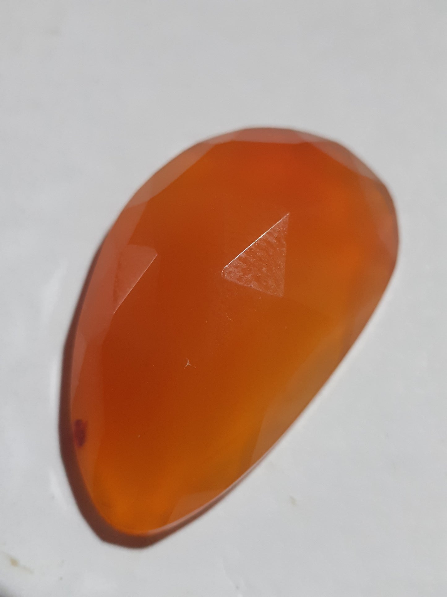 reddish orange natural Carnelian,rose cut, free form, 12.35 ct - Natural Gems Belgium