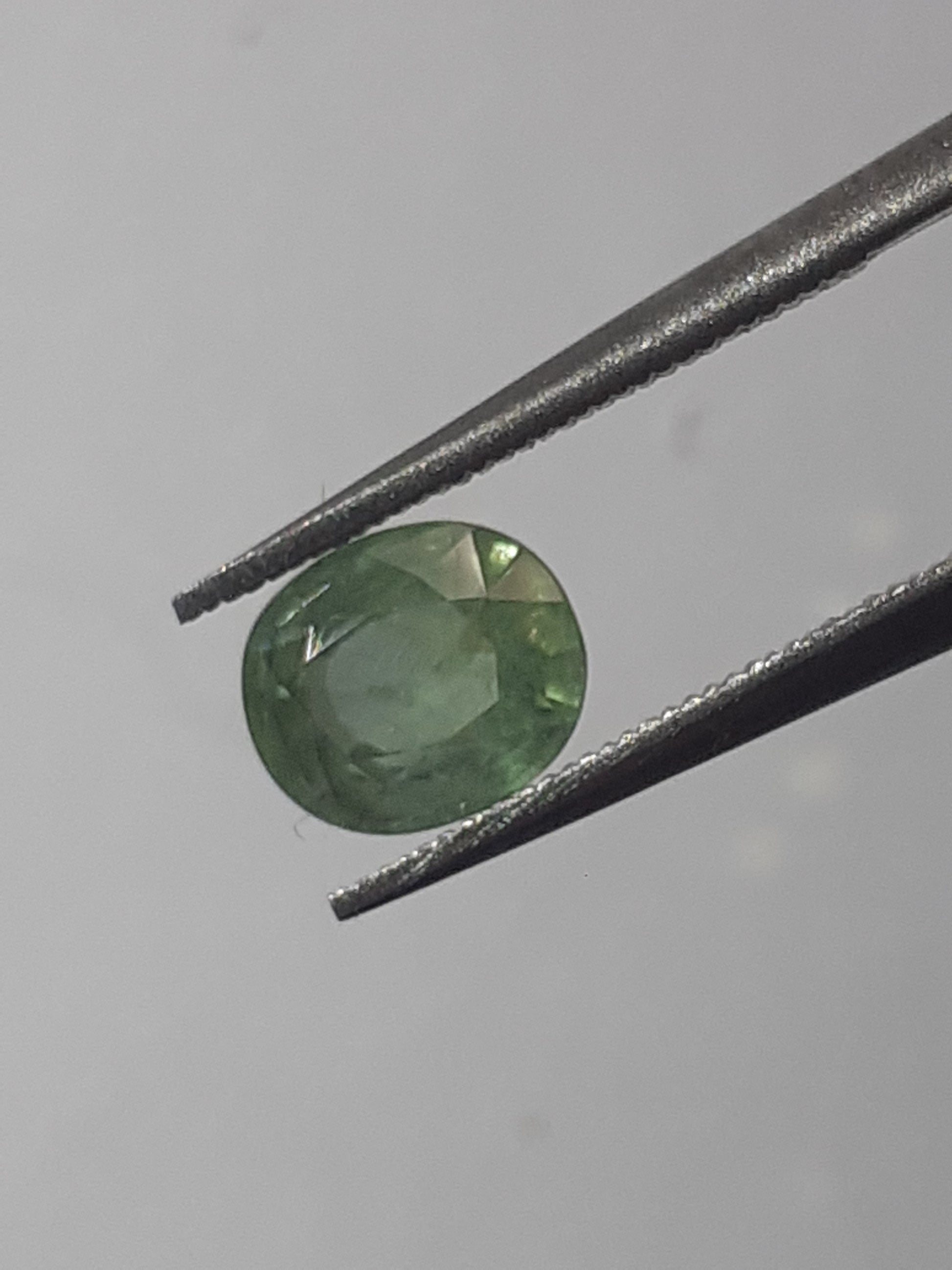 Natural light to deep green sapphire - 1.02 ct - oval - unheated - Australia - certified by NGB - Natural Gems Belgium