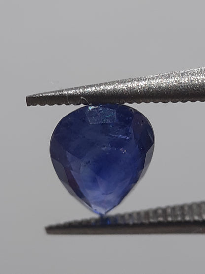 Natural blue sapphire - 0.80 ct - Pear - heated - Ceylon - certified by NGB - Natural Gems Belgium