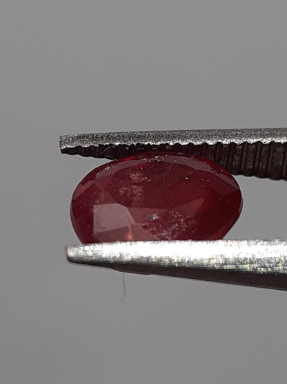 Natural red Ruby - 0.53 ct - oval - heated - Africa - certified by NGB - Natural Gems Belgium