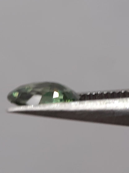 Natural green sapphire - 0.46 ct - Oval - heated - Australia - certified by NGB - Natural Gems Belgium