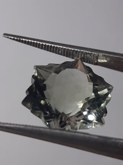 Natural green Amethyst - 4.65 ct - Hexagon - Snowflake - heated - certified by NGB - Natural Gems Belgium