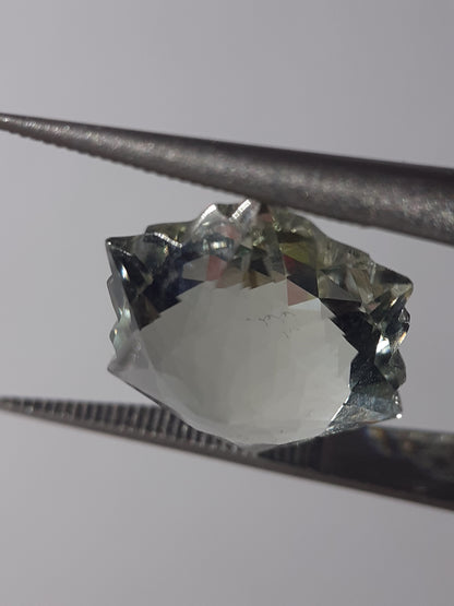 Natural green Amethyst - 4.65 ct - Hexagon - Snowflake - heated - certified by NGB - Natural Gems Belgium