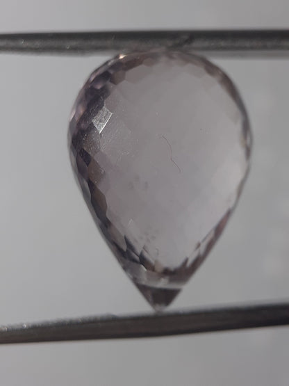 Natural light purple Amethyst - 11.96 ct - Briolette - unheated - certified by NGB - Natural Gems Belgium