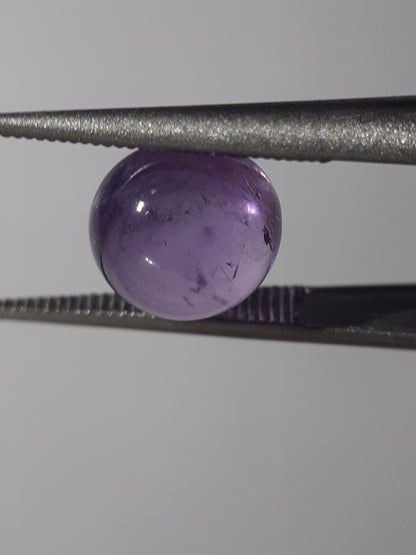 Natural purple Amethyst - 1.59 ct - round cabochon - unheated - certified by NGB - Natural Gems Belgium