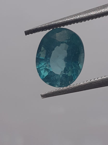 Natural blue Apatite - 1.06 ct - oval - heated - certified by NGB - Natural Gems Belgium