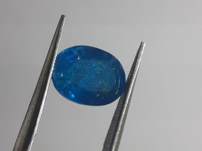 Natural blue Apatite - 2.88 ct - oval - unheated - certified by NGB - Natural Gems Belgium