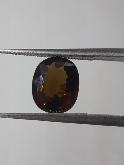 Natural Yellowish orangy green Chrome Tourmaline - 1.78 ct - oval - unheated - certified by NGB - Natural Gems Belgium