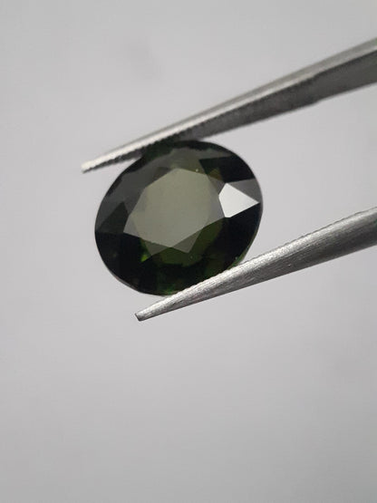 Natural Green Tourmaline - 4.14 ct - round - AAA grade - unheated - certified by NGB - Natural Gems Belgium