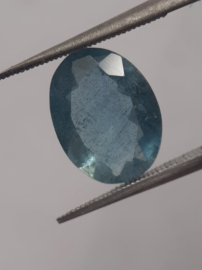 Natural greenish blue aquamarine - 2.46 ct - oval - unheated - certified by NGB - Natural Gems Belgium