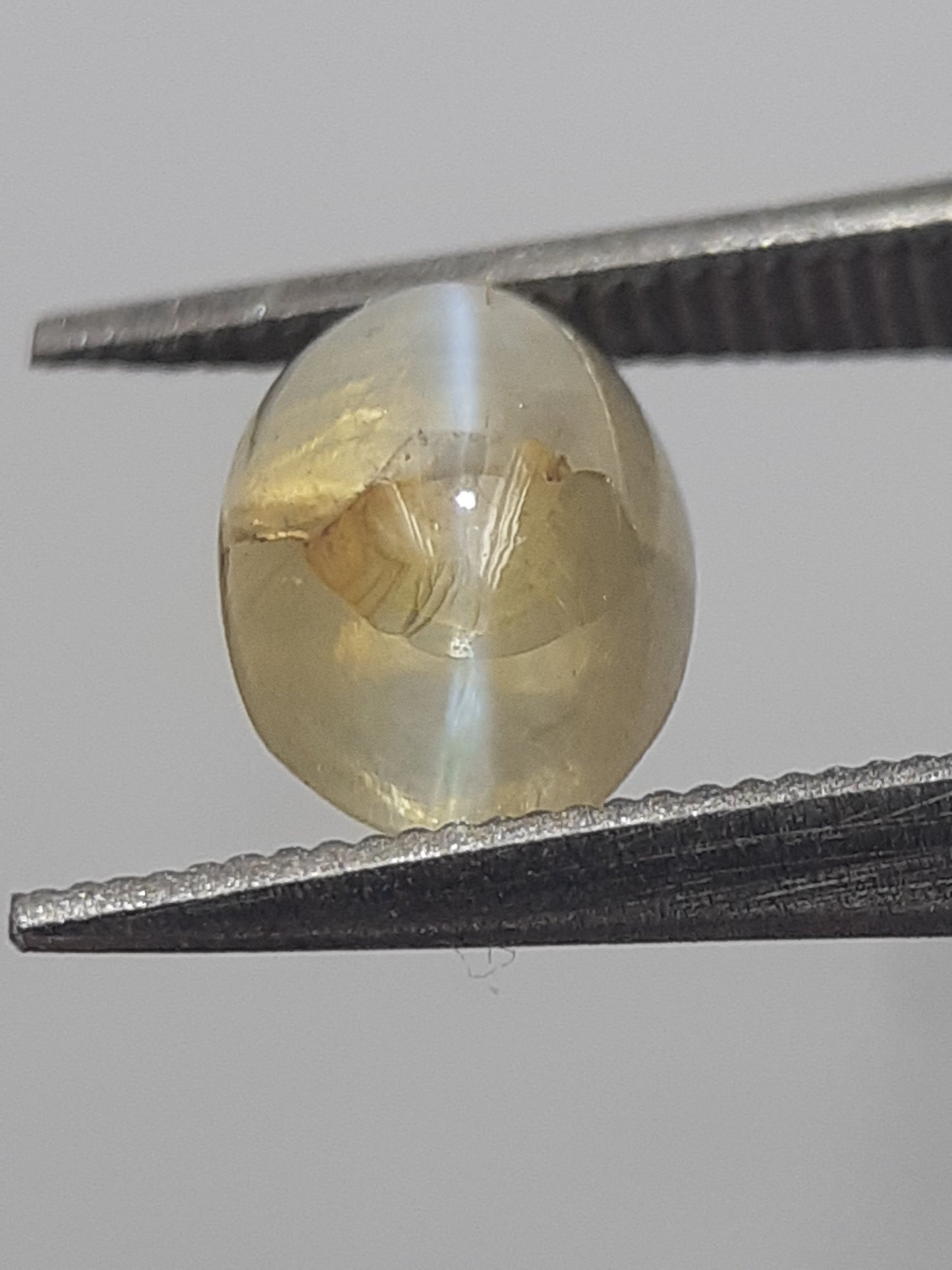 Natural bicolor chatoyance Chrysoberyl - 0.94 ct - oval - extremely rare - certified by NGB - Natural Gems Belgium