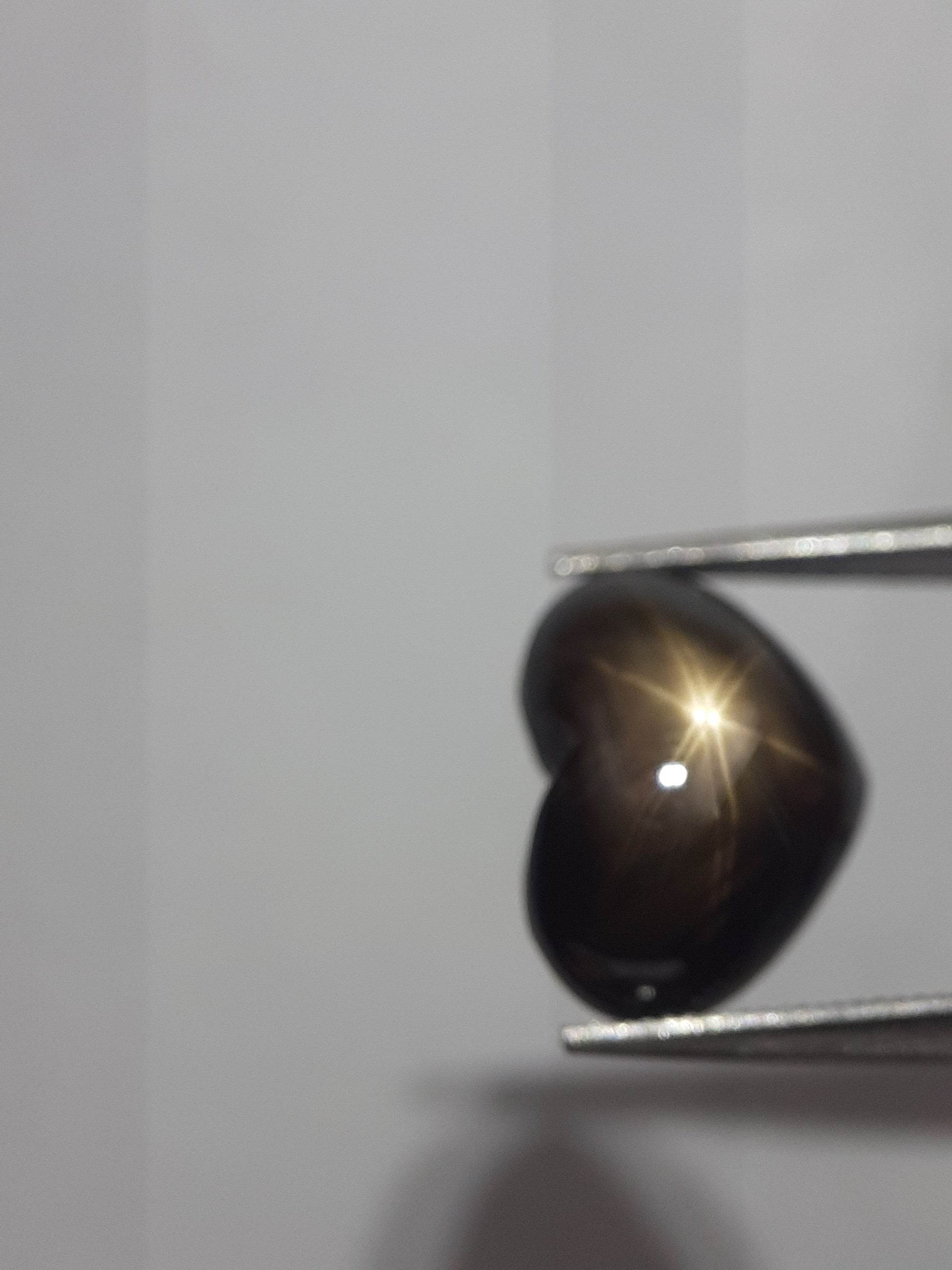 Natural black sapphire - 6 ray star - 3.90 ct - heart - unheated - certified by NGB - Natural Gems Belgium