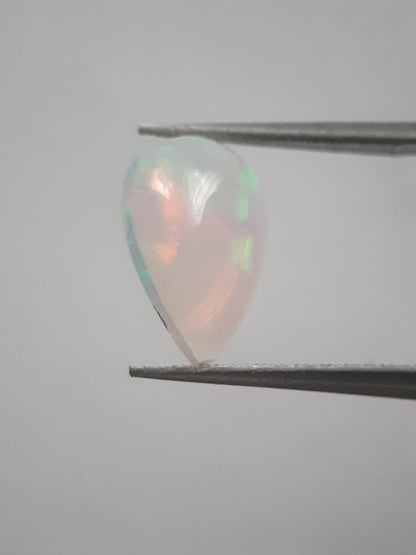 Natural Welo Opal - play of color - 1.49 ct - pear - unheated - certified by NGB - Natural Gems Belgium