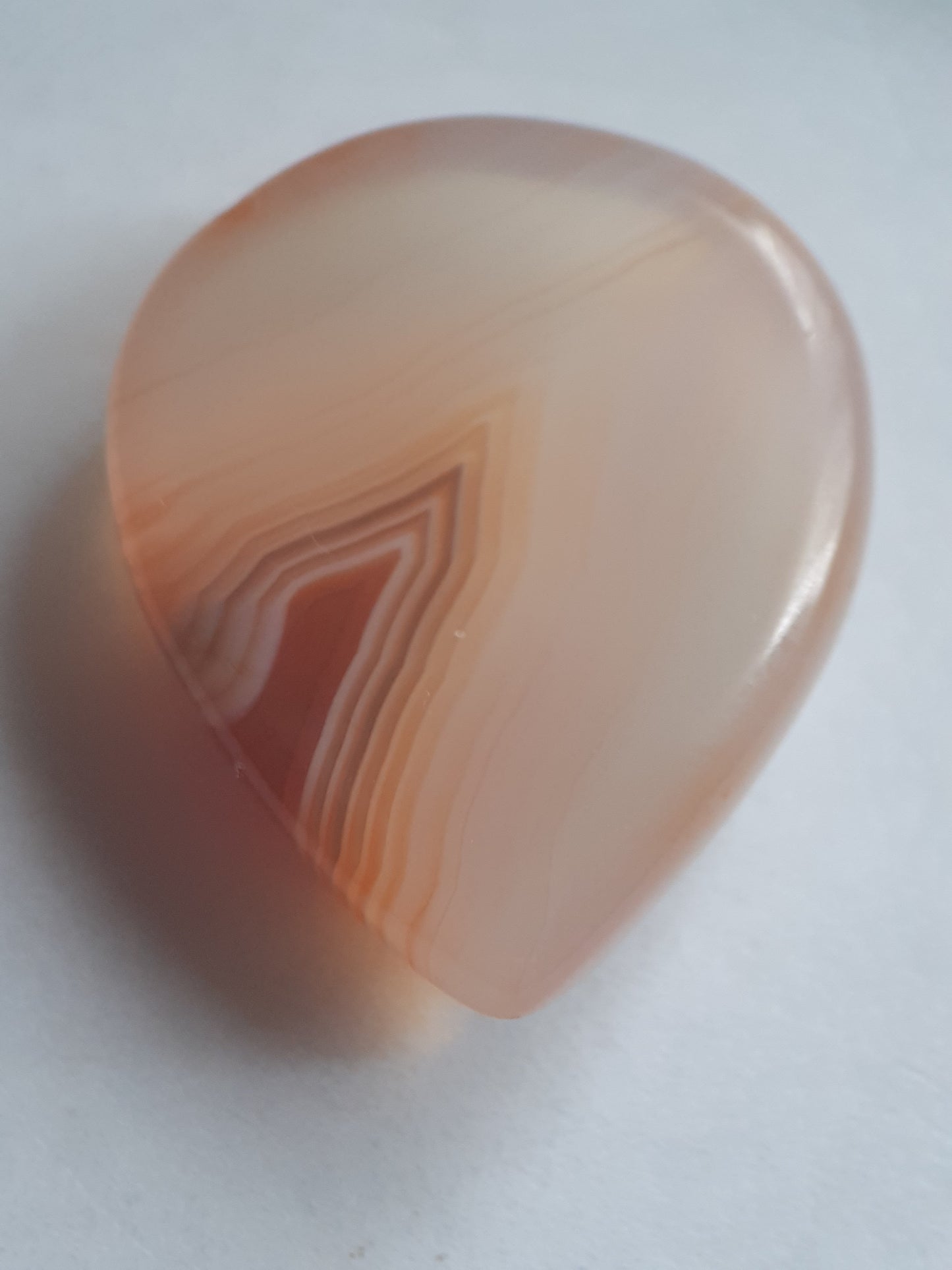 Natural orangy red Lake Superior Agate - 28.62 ct - Pear Cabochon - unheated - certified by NGB - Natural Gems Belgium