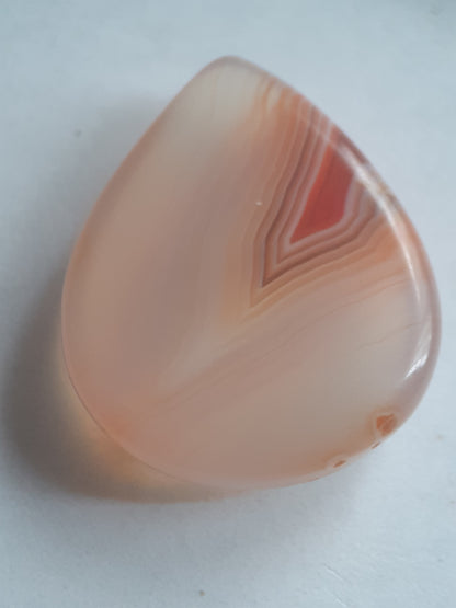 Natural orangy red Lake Superior Agate - 28.62 ct - Pear Cabochon - unheated - certified by NGB - Natural Gems Belgium