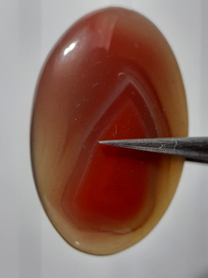 Natural brownish red Botswana Agate - 24.46 ct - oval Cabochon - unheated - certified by NGB - Natural Gems Belgium