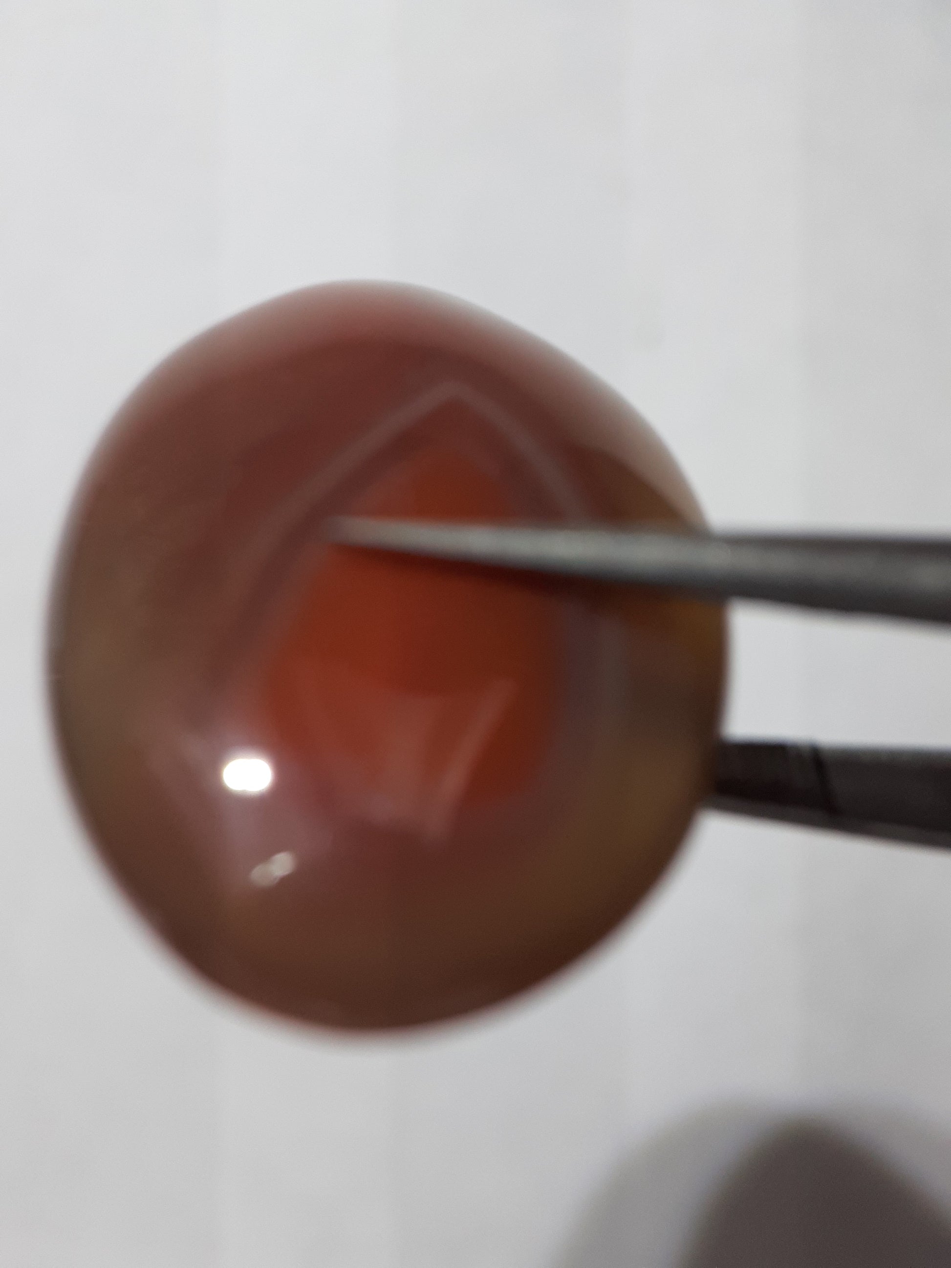 Natural brownish red Botswana Agate - 24.46 ct - oval Cabochon - unheated - certified by NGB - Natural Gems Belgium