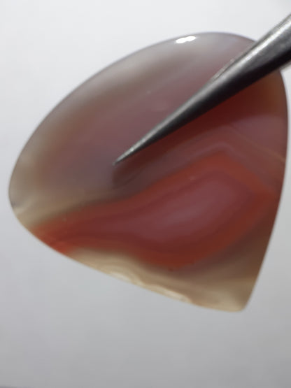 Natural red purplish grey Botswana Agate - 42.20 ct - pear Cabochon - unique colors - certified by NGB - Natural Gems Belgium