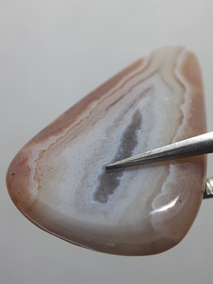 Natural Light brown white laced Botswana Agate - 20.18 ct - pear Cabochon - Amazing color and pattern - Natural Gems Belgium