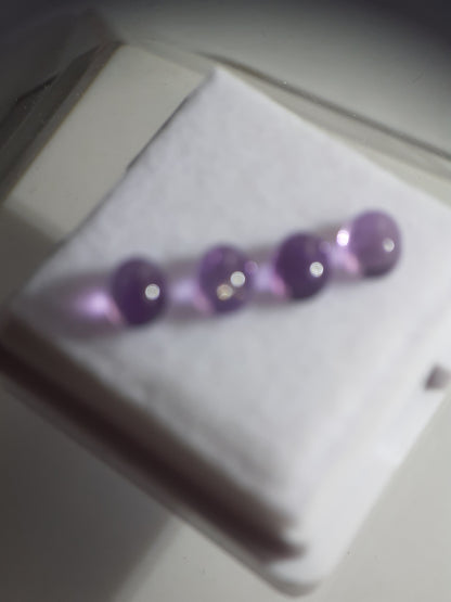 Natural light purple Amethyst - set of 4 - 1.53 tcw - oval cabochon - approx 5 x 4 mm - unheated - Natural Gems Belgium