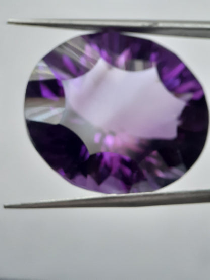 Natural deep purple Amethyst - 36.60 ct - Oval - AAA+ - unheated - certified by NGB - Natural Gems Belgium