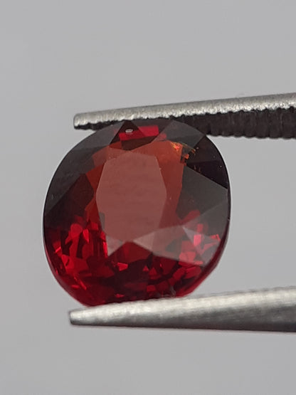 Natural reddish orange Spessartite Garnet - 1.79 ct - Oval - unheated - Natural Gems Belgium