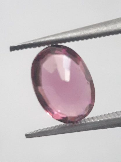 Natural purplish pink Rhodolite Garnet - 1.287 ct - oval - unheated. - Natural Gems Belgium