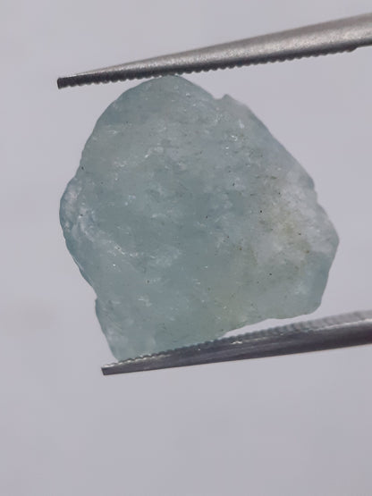 Natural greenish blue Aquamarine - 6.43 ct - Rough Gemstone - unheated - Certified by NGB - Natural Gems Belgium