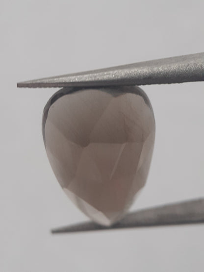 Natural greyish brown smoky quartz - 4.573 ct - pear  - unheated - Rose cut - Natural Gems Belgium