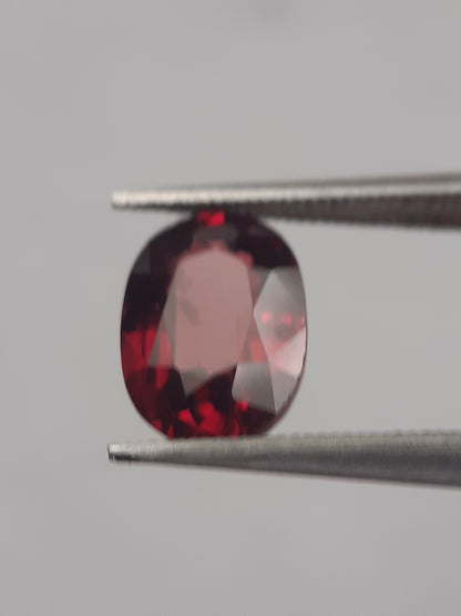 Natural purplish red Rhodolite Garnet - 1.779 ct - oval - unheated - Natural Gems Belgium