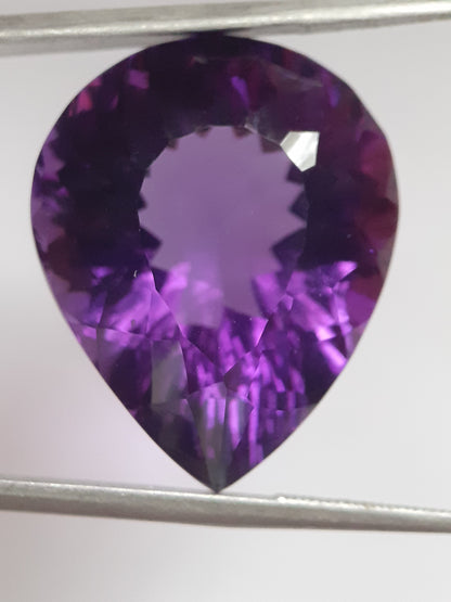 Natural deep purple Amethyst - 23.269 ct - Pear - AAA++ grade - unheated - Natural Gems Belgium