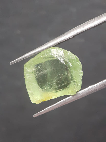 Natural Green Peridot - 5.514 ct - rough gemstone - facet quality- certified natural - Natural Gems Belgium