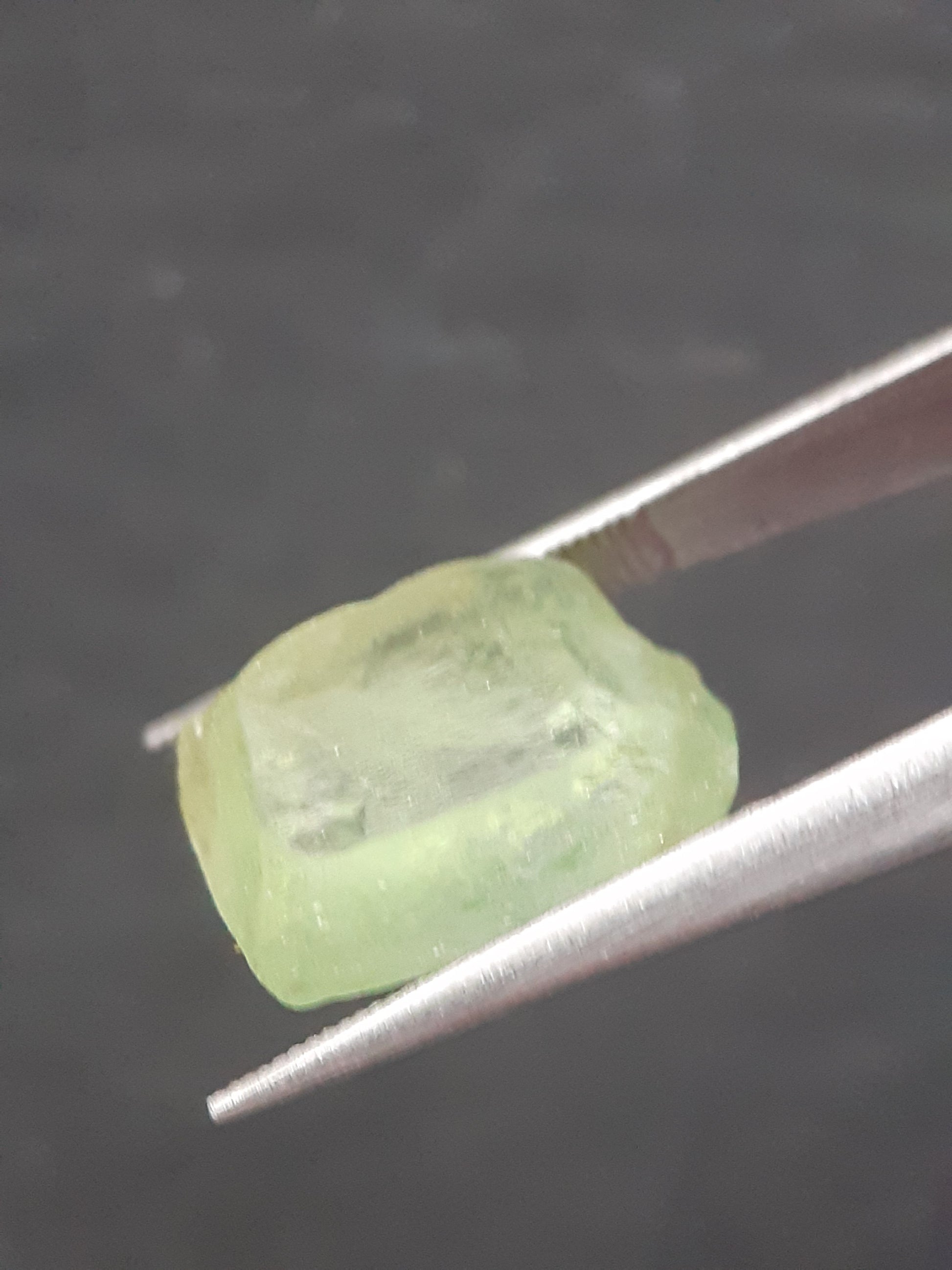 Natural Green Peridot - 5.514 ct - rough gemstone - facet quality- certified natural - Natural Gems Belgium