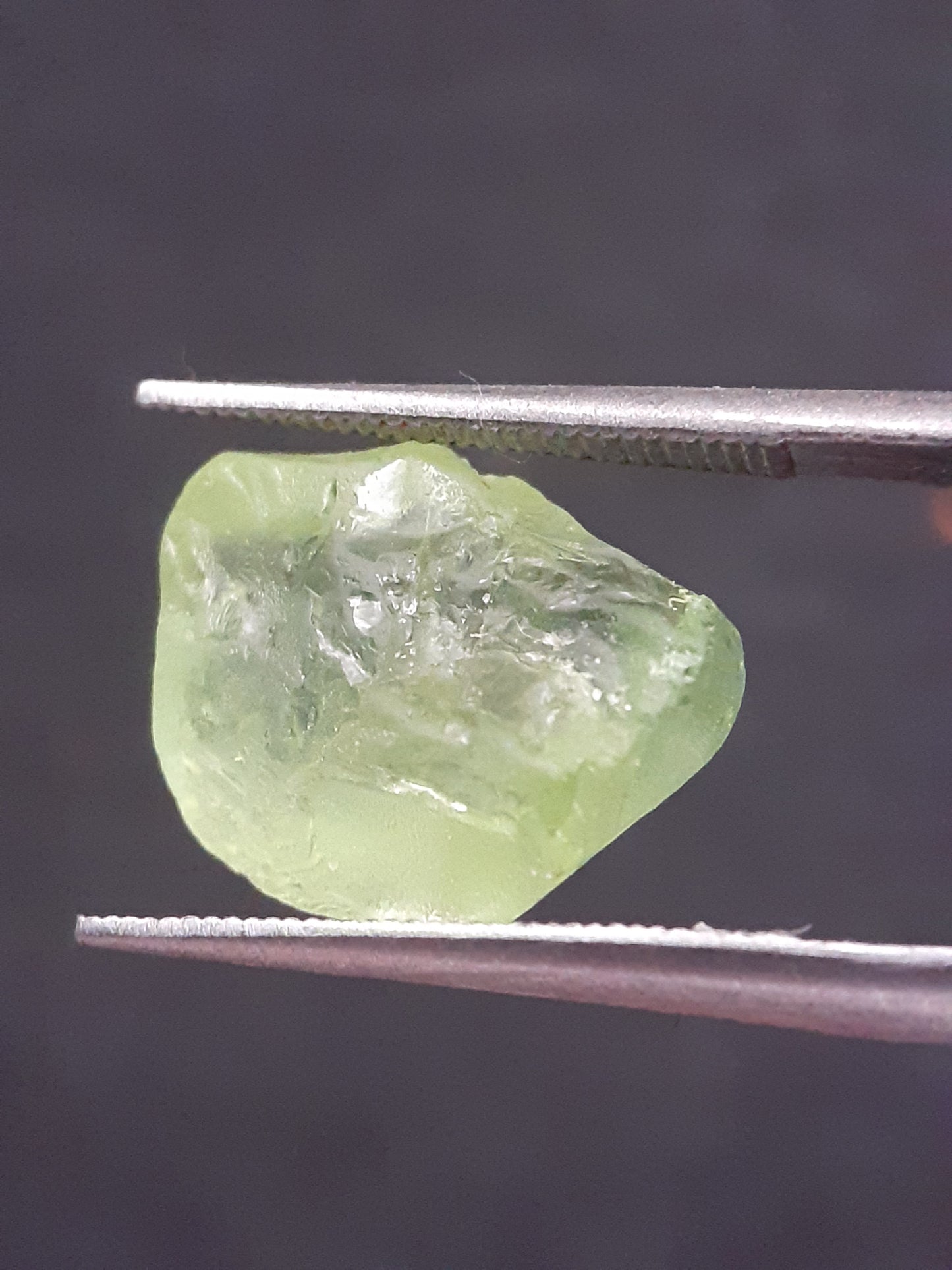 Natural Green Peridot - 5.708 ct - rough gemstone - for faceting - certified natural - Natural Gems Belgium