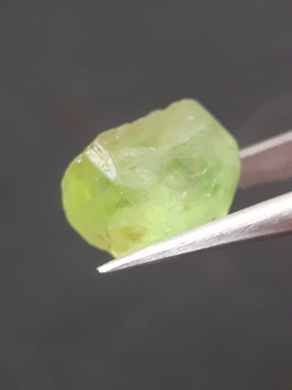 Natural Green Peridot - 4.765 ct - rough gemstone - for faceting - certified natural - Natural Gems Belgium