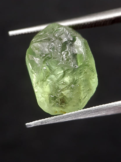 Natural Green Peridot - 5.440 ct - rough gemstone - for faceting - certified natural - Natural Gems Belgium