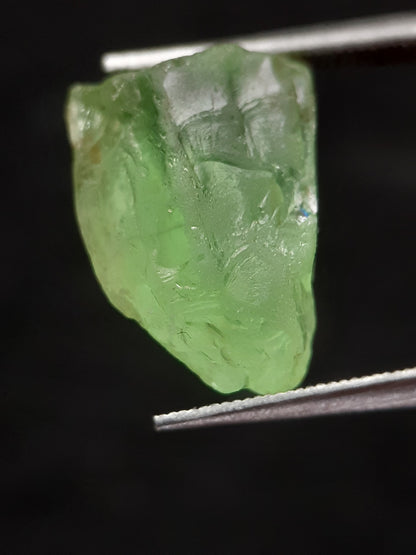 Natural Green Peridot - 7.083 ct - rough gemstone - for faceting - certified natural - Natural Gems Belgium