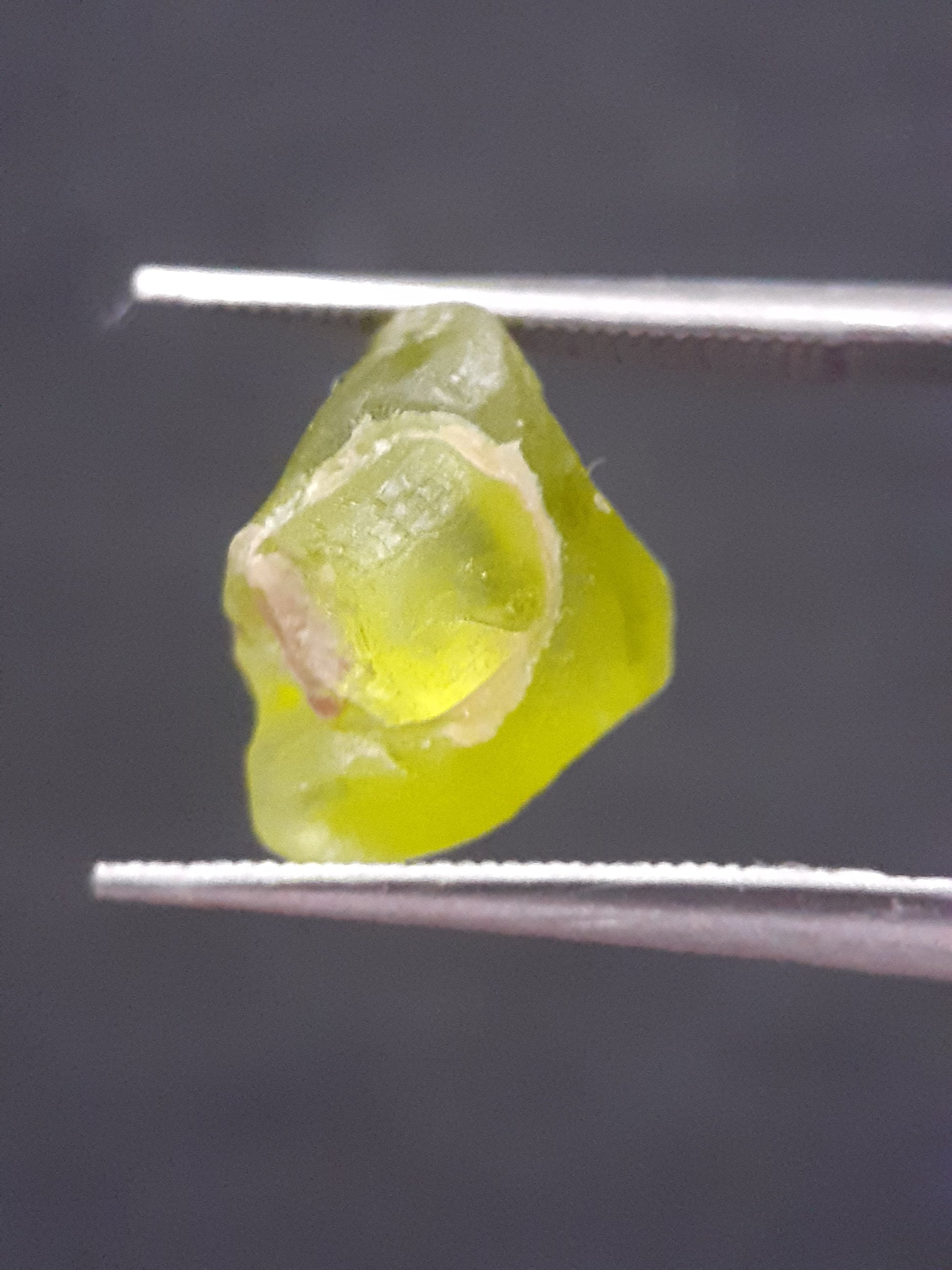 Natural Green Peridot - 3.984 ct - rough gemstone - for faceting - certified natural - Natural Gems Belgium