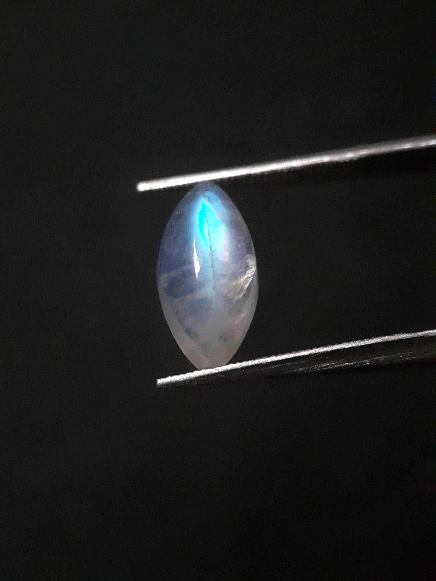 Natural Moonstone - light greenish blue adularescence - 2.203 ct - marquise - certified natural - Natural Gems Belgium