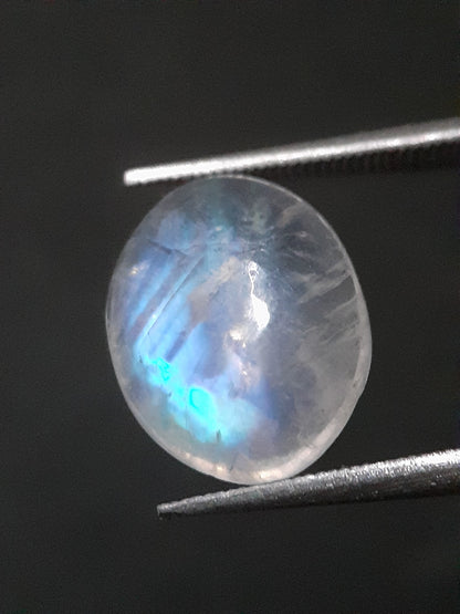 Natural Moonstone - blue adularescence - 2.945 ct - oval - certified natural - Natural Gems Belgium